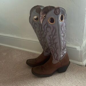Beautiful Lavender/brown Tony lama leather Buckaroo Stockman cowboy boots